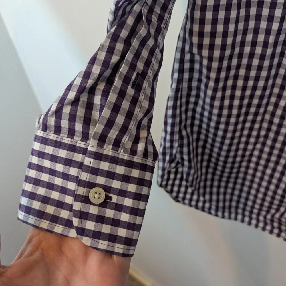J.Crew 80's 2-Ply Buttondown in Purple/White, Sz S